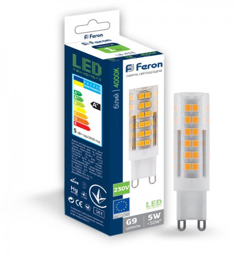 Світлодіодна лампа Feron LB-433 5Вт 4000К G9 - фото №1