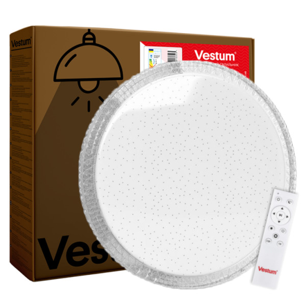 Потолочный светильник Vestum CRYSTAL звездное небо 60Вт 395x60мм 3000К-6500К