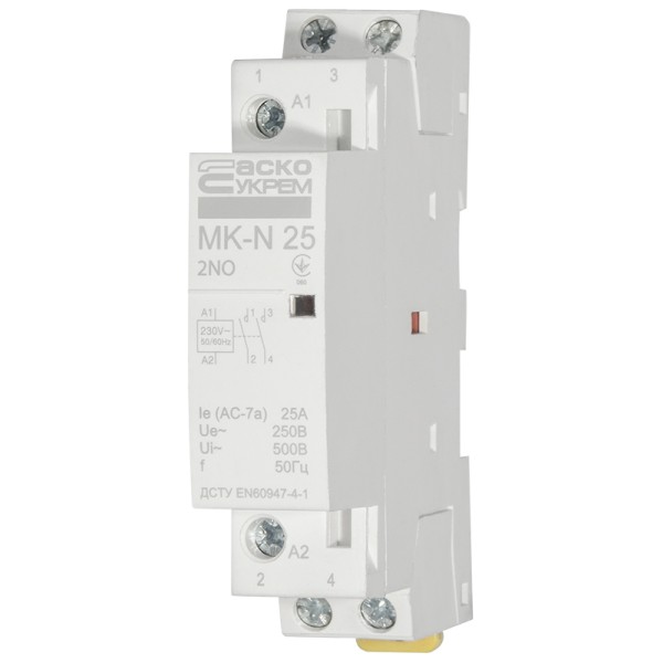 Модульный контактор Аско-Укрем MK-N 2P 25A 2NO (A0040030025) - фото №3