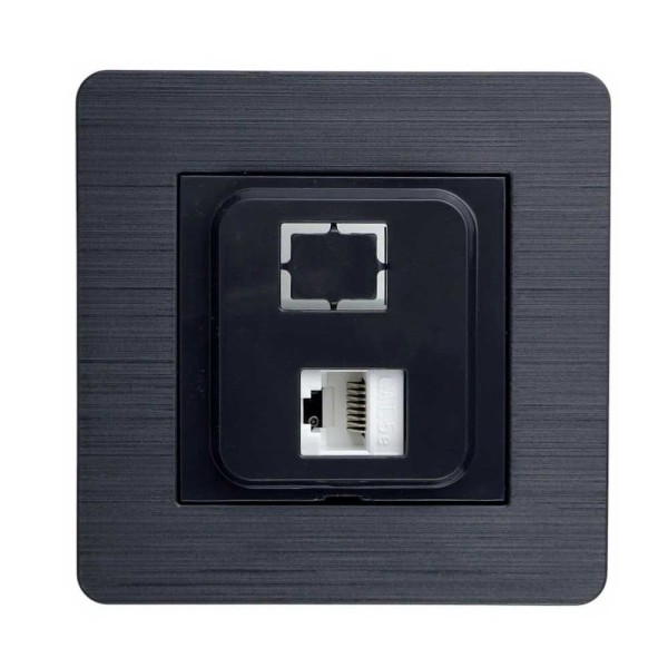 Розетка Nilson Selene антрацит комп'ютерна CAT5e RJ45 ( 23362544 )