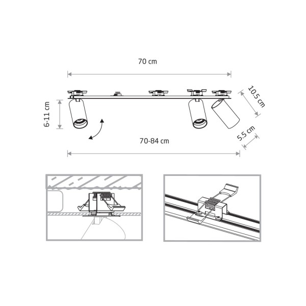 Светильник поворотный, спот Nowodvorski 7830 Mono Surface GU10 3x10W IP20 белый - фото №1