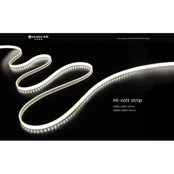 LED лента COLORS 104-2835-220V-IP65 10.6W 990Lm 2850K 50м (H8104-230V-12mm-WW) - фото №3