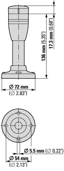 Базовий модуль сигнальної стійки Eaton SL4-PIB-100 алюмінієва трубка 100мм Ø40мм - фото №1