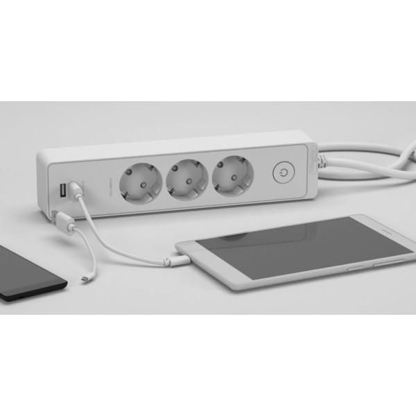 Подовжувач Schneider Electric ST943U1B на 3 місця та 2хUSB (1,5м) чорний - фото №1