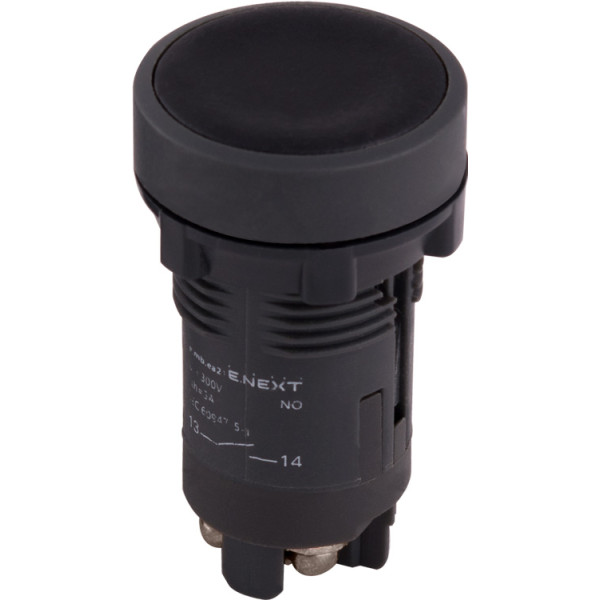 Пластиковая кнопка E.Next e.mb.ea21 1NO без фиксации черная (p0810125)