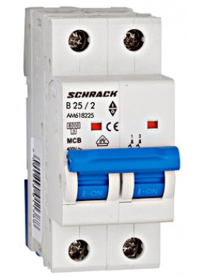 Електричний автомат 25А 2P 6кА х-ка B, Schrack