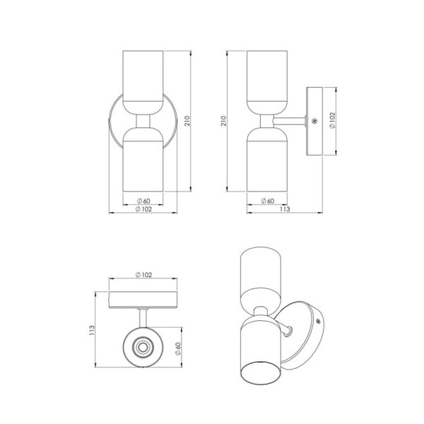 Бра, настінний світильник Pikart 35639-1 E14 2x7W IP20 білий - фото №2