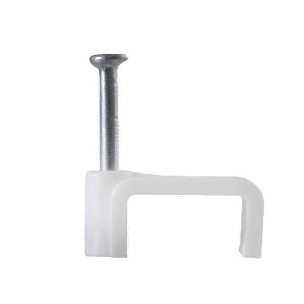 Кабельна скоба Аско-Укрем 14мм плоска біла 100шт (A0150030023)