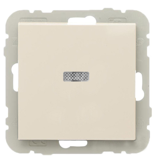 Одноклавішний вимикач Logus 21012 TMF 10АХ 250В з підсвічуванням (бежевий)