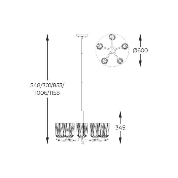 Люстра Zuma Line 5905316640368 Tazza E14 5x40W IP20 золотая - фото №3