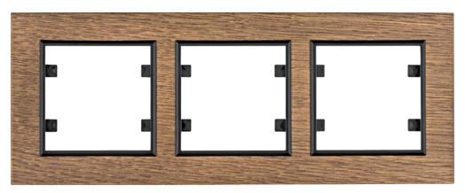 Горизонтальная трехместная рамка Hager WL9236 Lumina-Passion 3Х (дерево дуб)