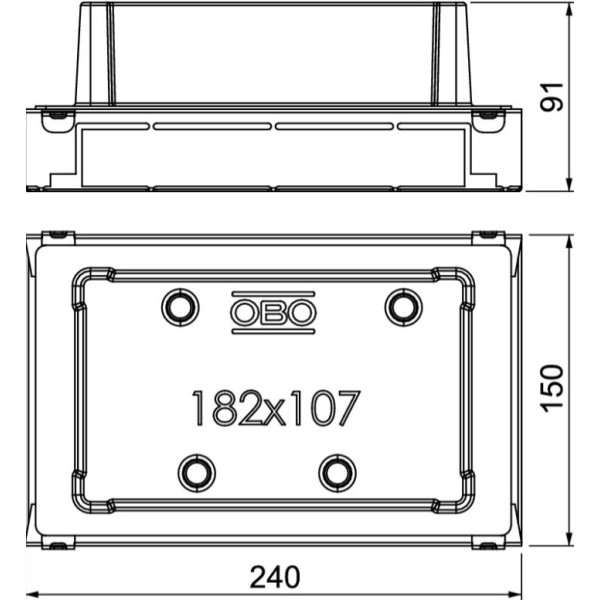 Монтажна коробка OBO Bettermann (7428062) UGE2 для наливних підлог люків GES2 h=70…90мм - фото №2