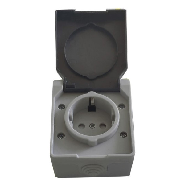 Розетка TNSy SURFACE с заземлением и крышкой IP54 серый (TNSy5000169)