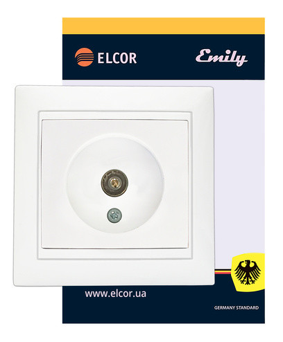 ТВ розетка Elcor Emily 9215 (211585) (білий) - фото №1