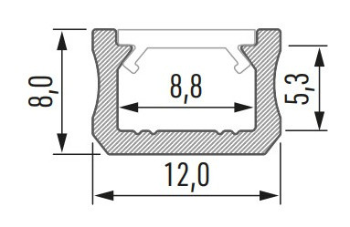 Профиль для светодиодной ленты Lumines X сталь - фото №4