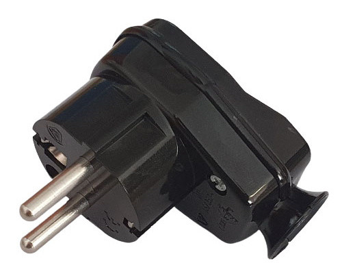 Штепсельна вилка з вимикачем SEZ WT-L CZ 16А чорна - фото №1