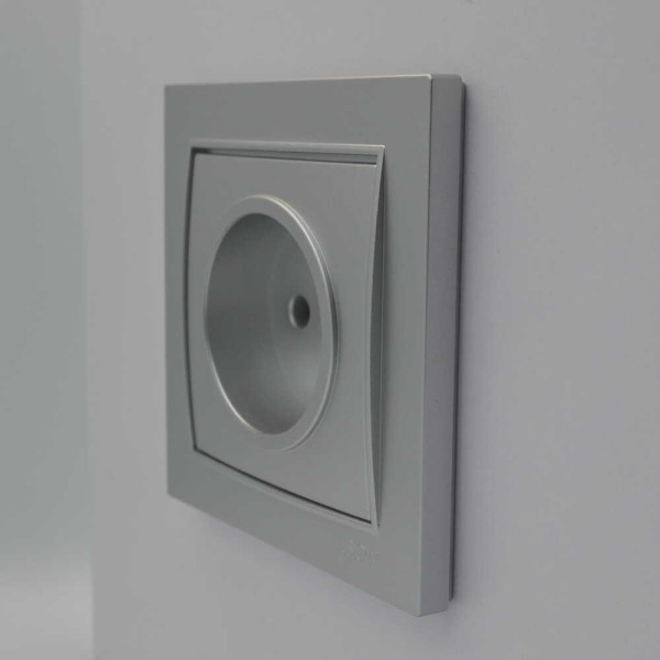 Розетка Nilson Thor срібло 1-на без заземлення ( 27131015 ) - фото №2