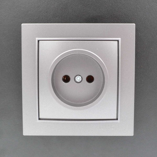 Розетка Nilson Thor срібло 1-на без заземлення ( 27131015 ) - фото №3