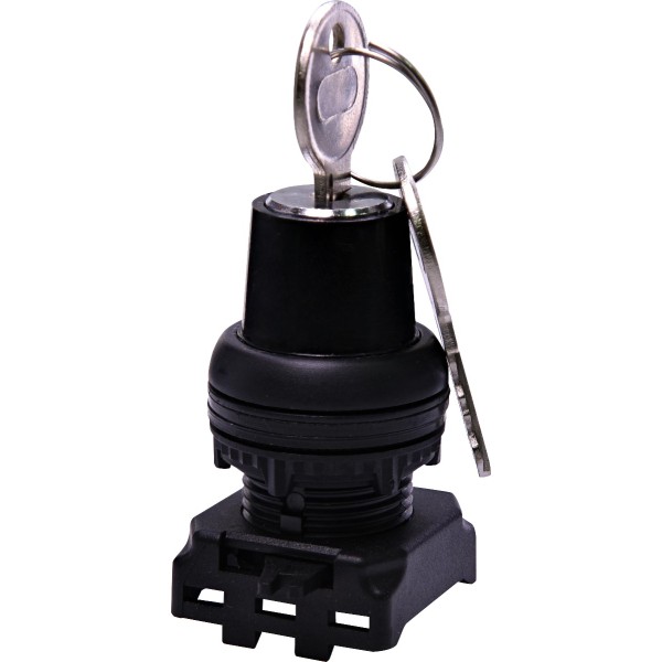 Трипозиційний поворотний перемикач із ключем ETI 004771380 EGK3-ZXZ-C без фіксації 1-0-2 45° (чорний)