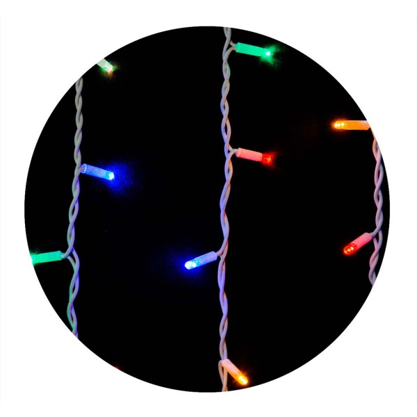 Белая уличная LED гирлянда Delux EN ICICLE 75LED (90012956) 2x0,7м 18 мигающих диодов IP44 - фото №1