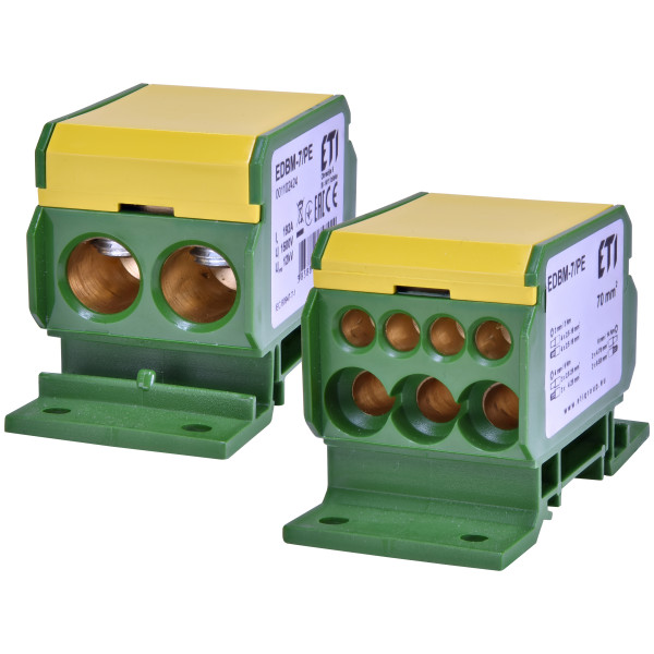Распределительный блок ETI 001102424 EDBM-7/PE (192А 1x4-70; 3x2.5-25; 4x2.5-16) - фото №1