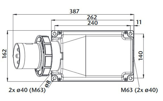 Настенная силовая вилка Sez IPGN12543 - фото №1