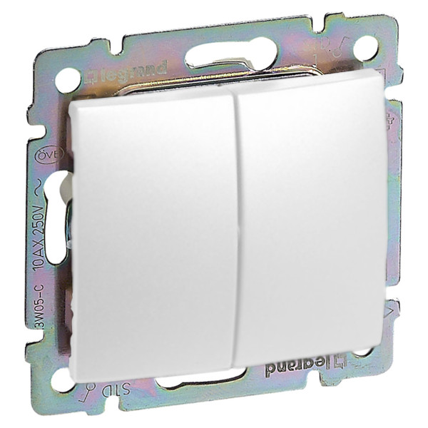 Механизм 2-кл. выключателя Valena белый