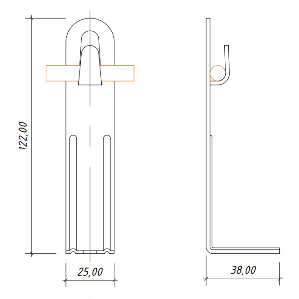 Тримач з гачком Leo Lightman L100 ø8-10мм StZn (305011) - фото №1