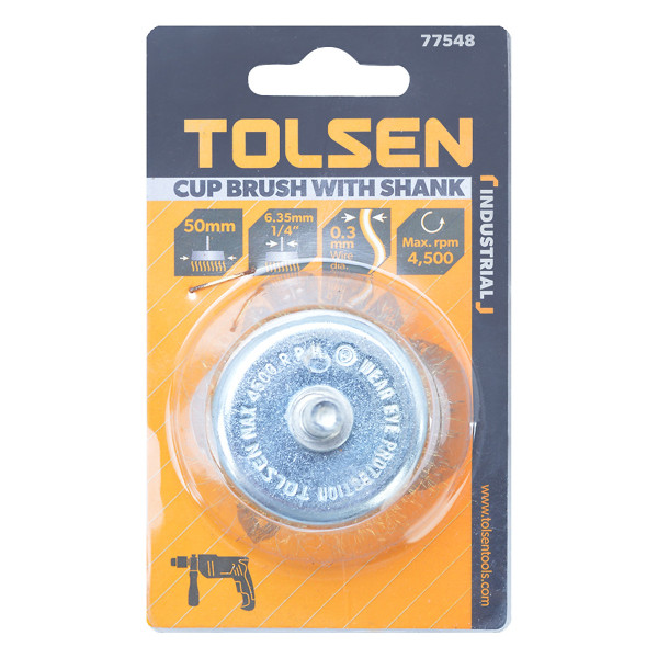 Щітка чашка Tolsen (77548) 50х6.4мм із гофрованого латунованого дроту 0.3мм - фото №4