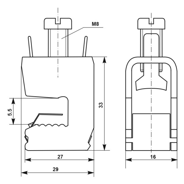 Шинная клемма Promfactor FA4-35mm 270A 5мм (FA0403527005) - фото №1