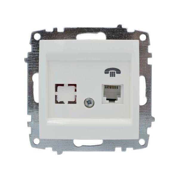 Розетка ELBI ZENA белая телефонная 1-я без рамки ( 609-010200-221 )