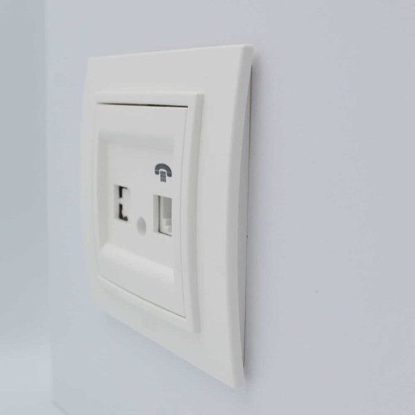 Розетка ELBI ZENA белая телефонная 1-я без рамки ( 609-010200-221 ) - фото №2