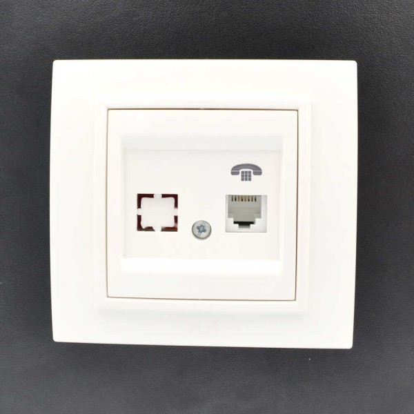 Розетка ELBI ZENA белая телефонная 1-я без рамки ( 609-010200-221 ) - фото №7