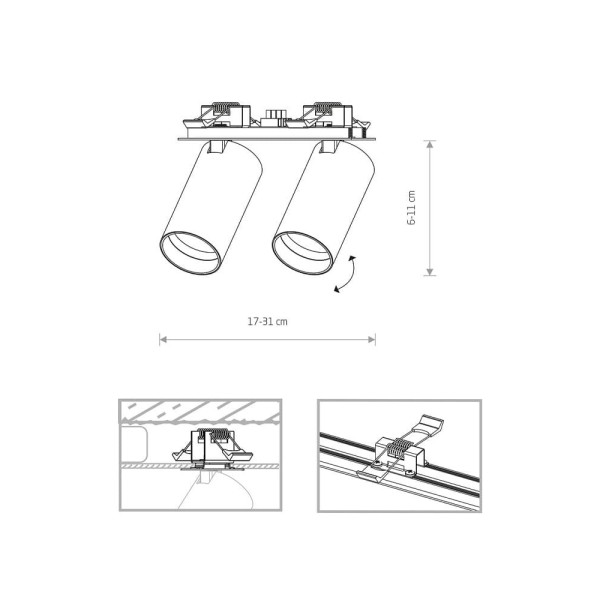 Светильник поворотный, спот Nowodvorski 7828 Mono surface GU10 2x10W IP20 Белый - фото №1