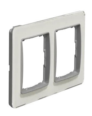 Двопостова рамка Schneider Electric Sedna Elements штучне біле скло SDD360802 - фото №1