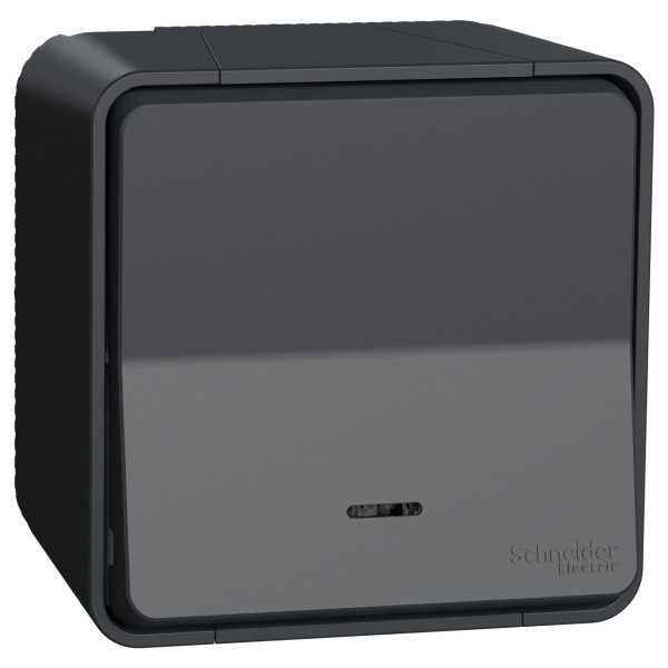 Накладний кнопковий вимикач Schneider Electric MUR35028 з підсвічуванням IP55 (чорний)