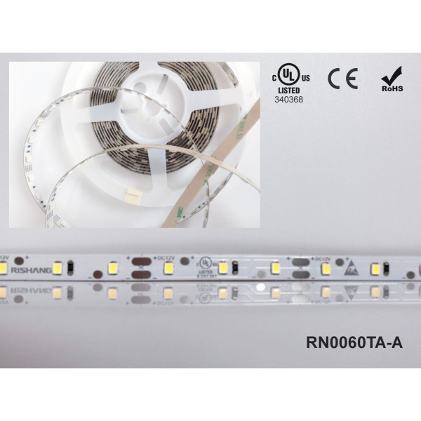 LED стрічка RISHANG 60-2835-12V-IP20 12W 956Lm 6000K 5м (RN0060TA-A-PW) - фото №1