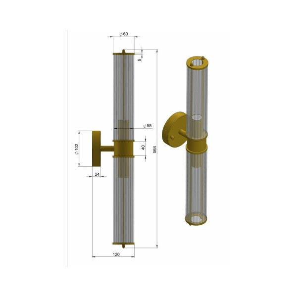 Бра, настінний світильник Pikart 34018-3 E14 2x60W IP20 сріблястий - фото №1