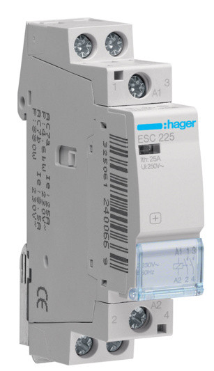 Контактор Hager 25A ESC225 (2НВ, 230В) 1м