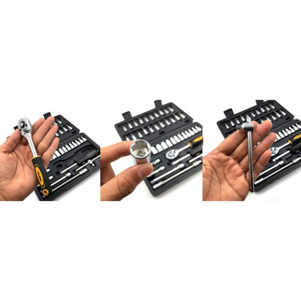 Набір торцевих головок Tolsen (15138) 1/4" (46шт) "Профі" - фото №3