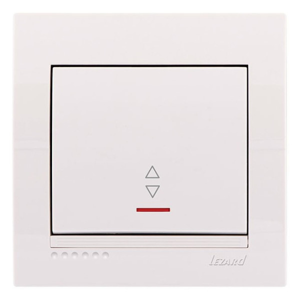 Выключатель проходной с подсветкой, белый, Deriy, Lezard