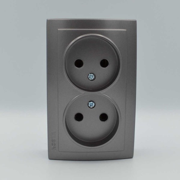 Розетка Nilson Themis антрацит 2-на без заземлення ( 26161024 ) - фото №4