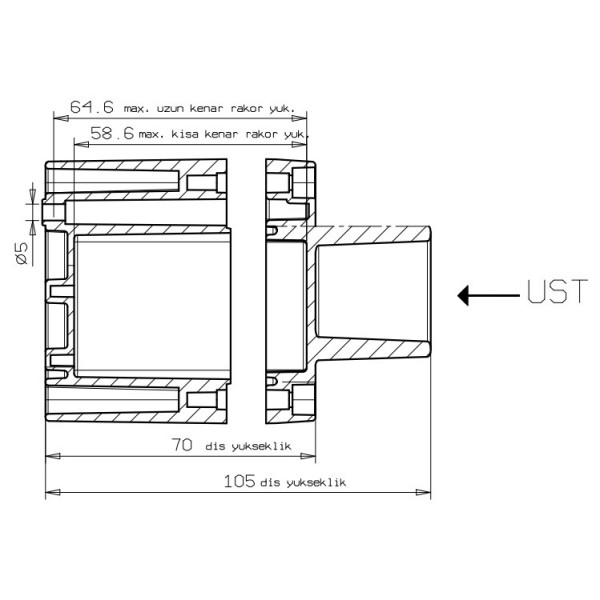 Чотирьохмісний алюмінієвий кнопковий пост з козирком TP Electric 3390-833-0600 80x175x70мм IP67 - фото №3