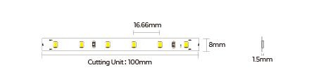 LED стрічка COLORS 60-2835-24V-IP20 4,4W 520Lm 4000K 5м (DJ60-24V-8mm-NW) - фото №1