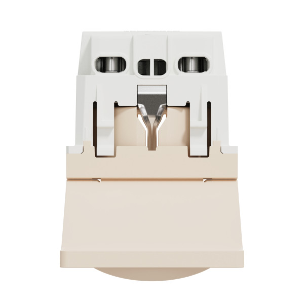 Розетка з заземленням Schneider Electric Unica New NU303744TA зі шторками з кришкою 16А гвинтовий зажим бежева - фото №1