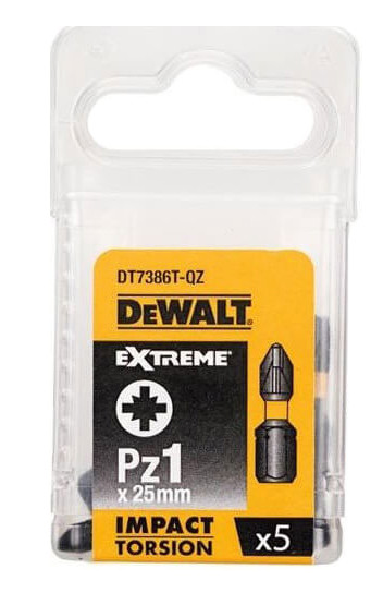 Ударные биты DeWALT Impact torsion extreme Pozidriv PZ1х25мм (5шт) - фото №2