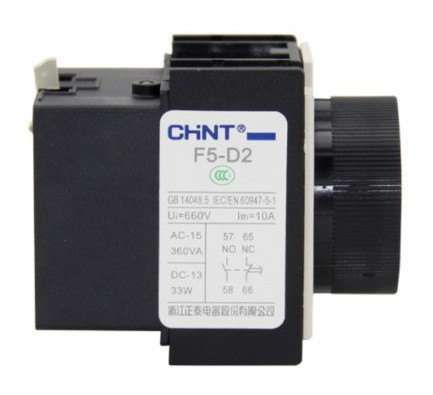 Приставка витримки часу Chint F5-D2 із затримкою 0,1…30с на вимкнення (258019) - фото №1