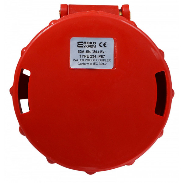 Силовой разъем Аско-Укрем ГП 3Р+РЕ 63А/4 (234) (A0080020008) - фото №1