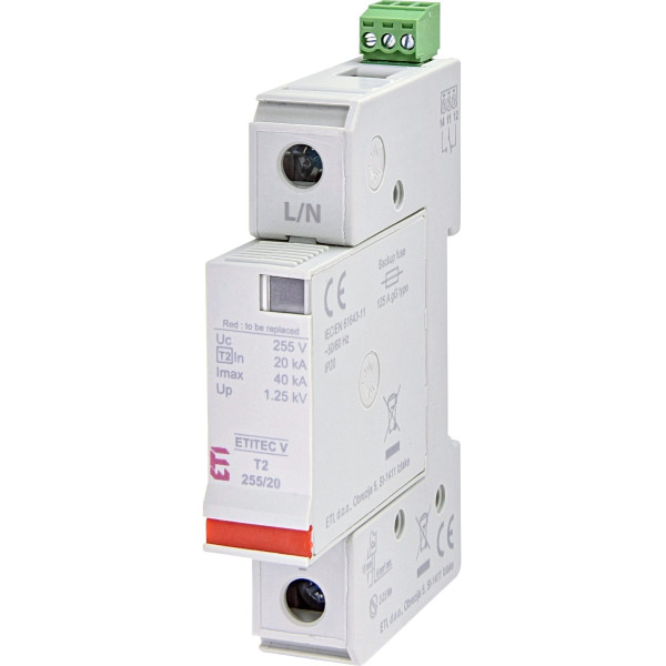 Ограничитель перенапряжения ETI 002442958 ETITEC V T2 255/20 (1+0) RC