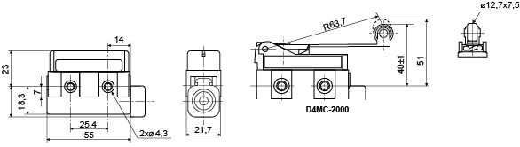 Конечный мини-выключатель Аско-Укрем D4MC-2000 (A0050040016) - фото №2